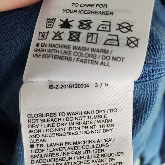 Icebreaker Men's Blue Quantum Long Sleeve Full Zip Hood Size Small - Picture 6 of 7